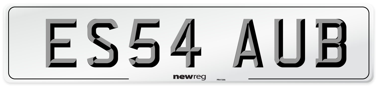 ES54 AUB Number Plate from New Reg